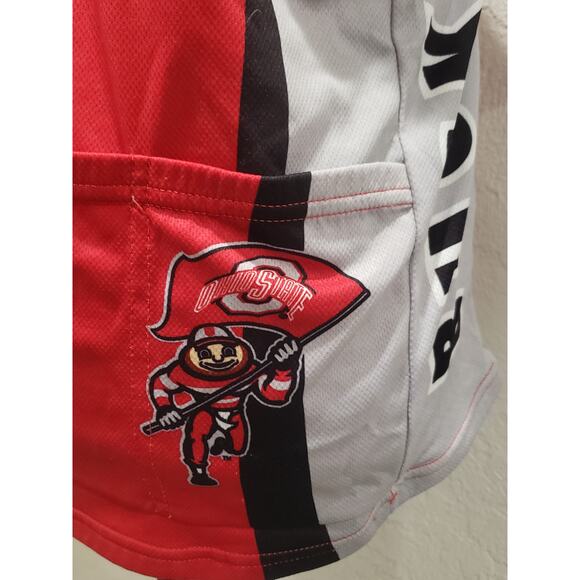 Adrenaline Promo Ohio State Buckeyes College Front 3/4 Zip Cycling Jersey Shirt - Picture 12 of 14